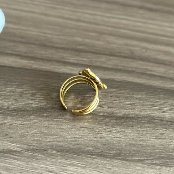 Gold Evil Eye Ring Q421 - Picture 5 of 6